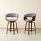 Set of 2/4 Modern Counter & Bar Height Wooden Swivel Bar Stools